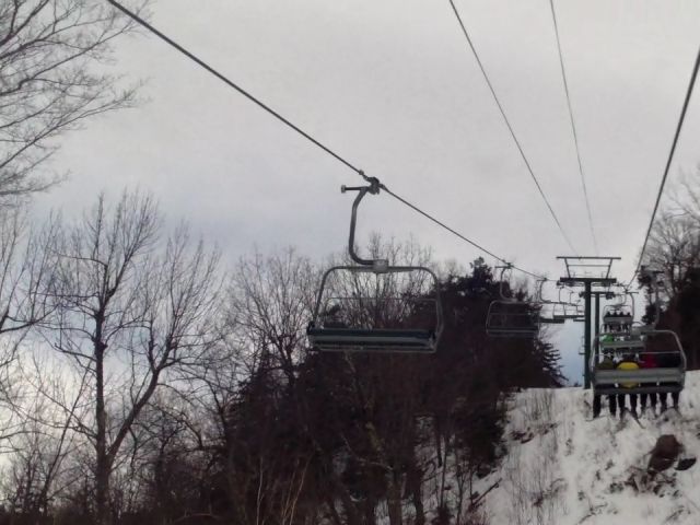 Panorama looking up the lift line