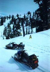 Liftmech laying down on the job- old C-2, Mt Baker WA