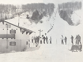 Halls first T-bar at Snow Ridge, New York